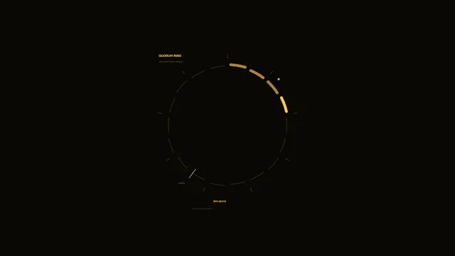 Amber Quorum Ring Circular Sci-Fi HUD Wallpaper