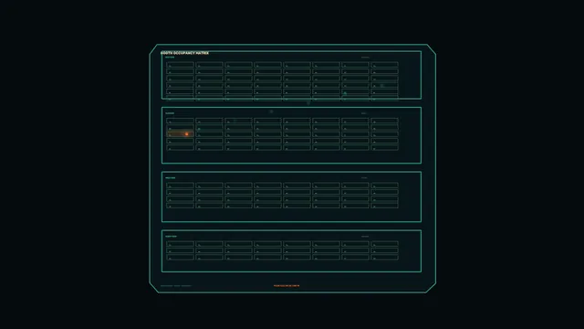 Sci-Fi Occupancy Matrix Status HUD Dashboard