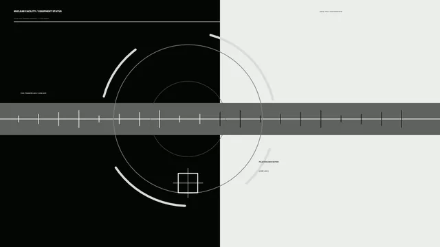 Fictional Nuclear Facility Equipment Status HUD with Circular Scanner