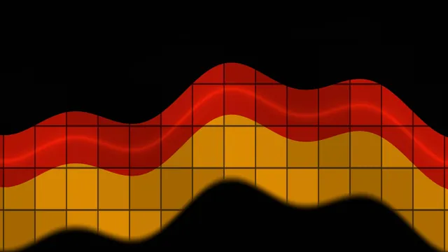 Abstract German Flag Colors with Wavy Grid Overlay
