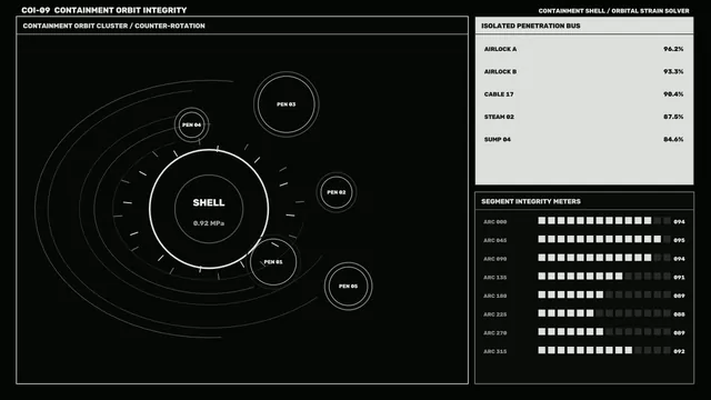 Containment Orbit Integrity Telemetry HUD 4K Sci-Fi Wallpaper
