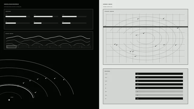 Monochrome Interstellar Navigation HUD Interface 4K Wallpaper