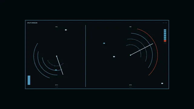 Industrial Monitoring HUD with Dual Radial Gauges 4K Sci-Fi Wallpaper