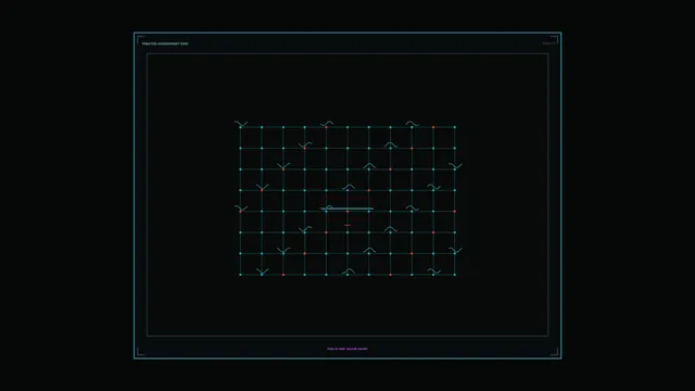 Teal Telemetry Grid HUD with Red Status Markers 4K Sci-Fi Wallpaper