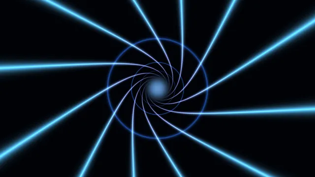 Blue Spiral Light Tunnel with Central Glow 4K Wallpaper