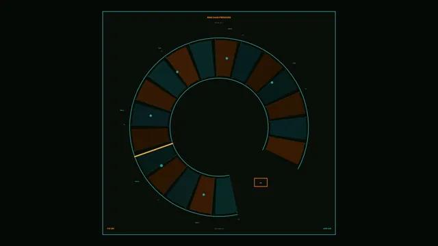 Industrial Pressure Gauge HUD – Segmented Circular Telemetry Interface 4K