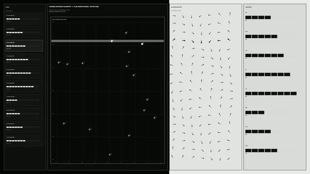 Monochrome Sci-Fi Radar Telemetry HUD with Vector Panels | 4K Wallpaper