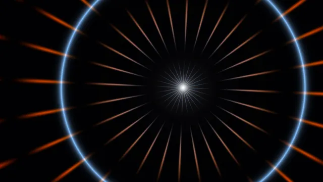 Blue and Orange Radial Light Tunnel 4K Wallpaper