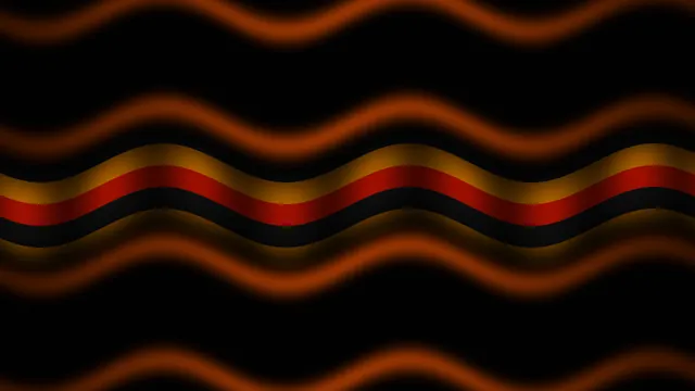 Black Red Gold Wavy Bands on Black 4K Wallpaper