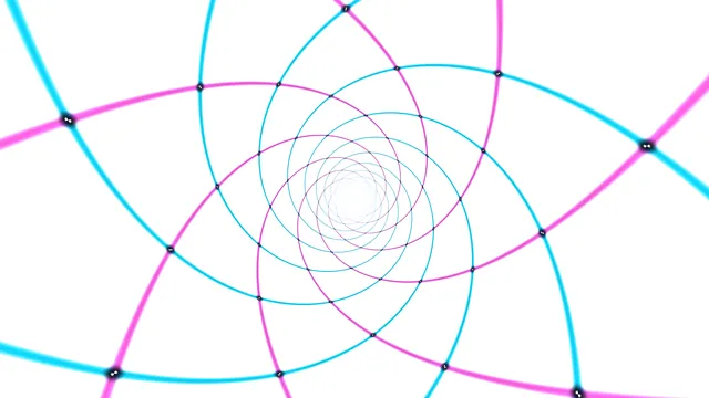 Neon Cyan and Magenta Concentric Rings on White