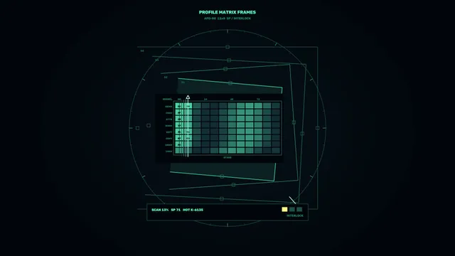 Circular Telemetry Matrix HUD with Layered Frames 4K Sci-Fi Wallpaper