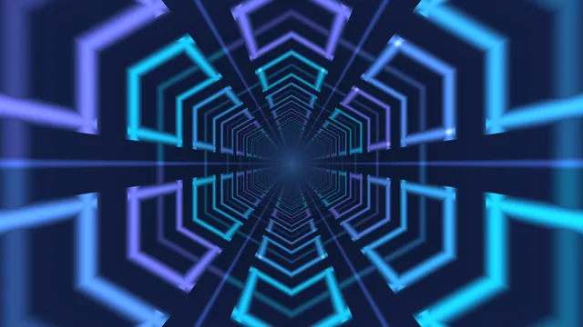 Neon Hexagonal Tunnel 4K Wallpaper