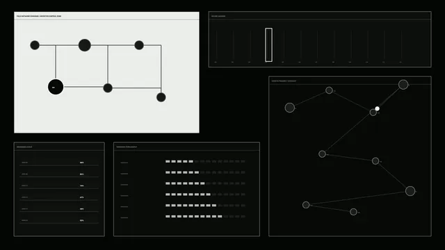 Monochrome Sci-Fi Network Telemetry HUD Dashboard