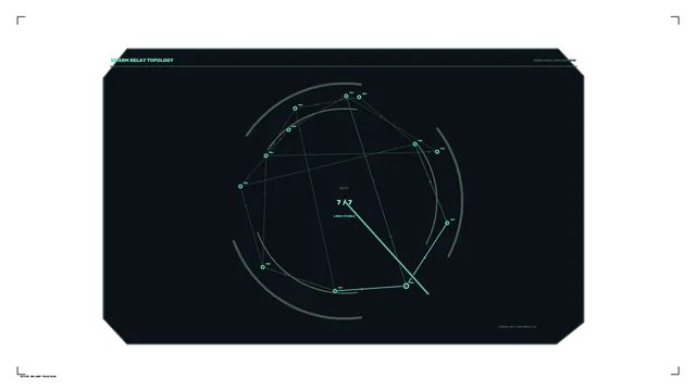 Sci-Fi Relay Network Topology HUD 4K Wallpaper