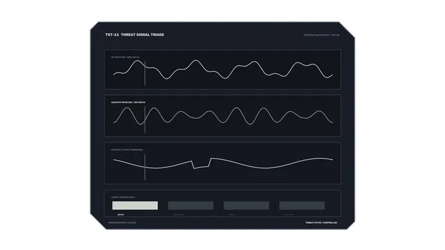 Sci-Fi Threat Signal Triage HUD Interface 4K Wallpaper
