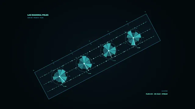 Sci-Fi Telemetry HUD with Lag Diagram and Radial Gauges 4K Wallpaper