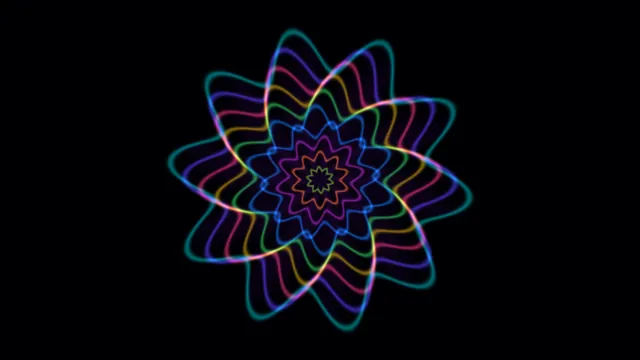 Neon Radial Mandala 4K Wallpaper with Colorful Petal Geometry