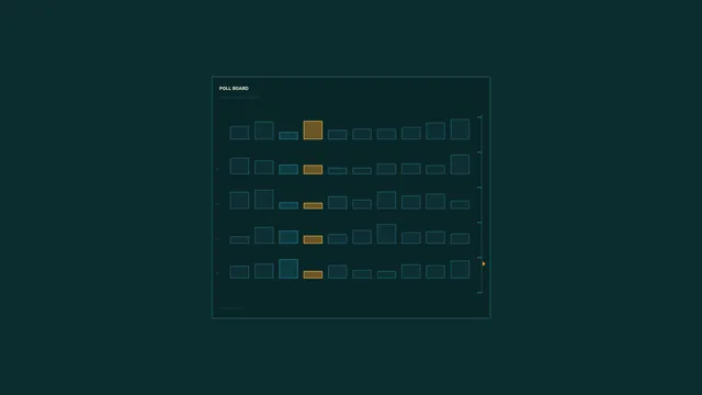 Polling Data HUD with Teal Bar Charts and Amber Markers 4K Wallpaper