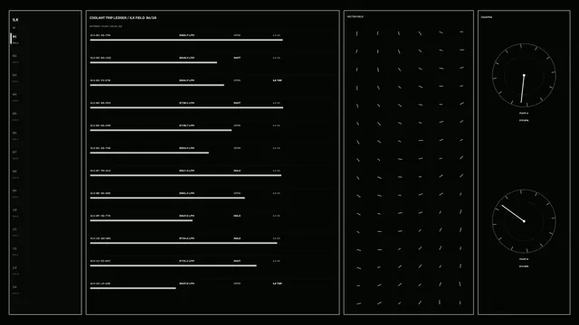 Industrial Coolant Telemetry HUD Dashboard 4K Wallpaper