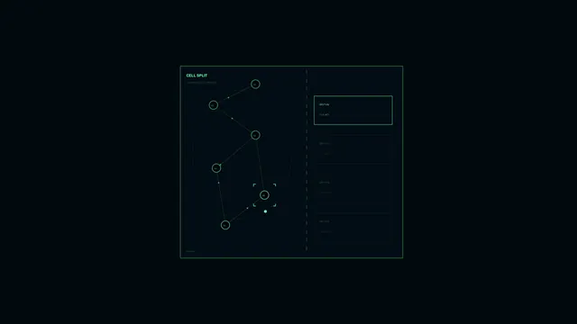 Cell Split Network Diagram HUD – 4K Sci-Fi Wallpaper