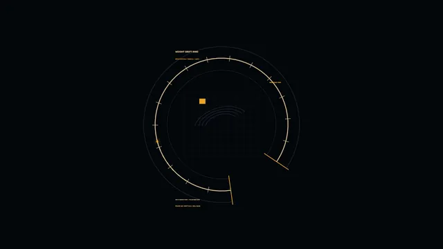 Futuristic Circular Telemetry HUD with Grid Scanner