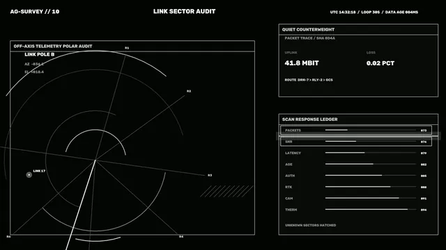 Monochrome Sci-Fi Survey Telemetry HUD 4K Wallpaper