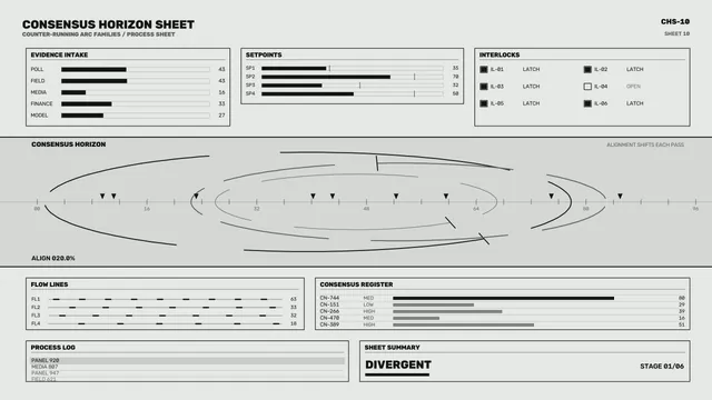 Consensus Horizon Decision-Support HUD Dashboard 4K Wallpaper