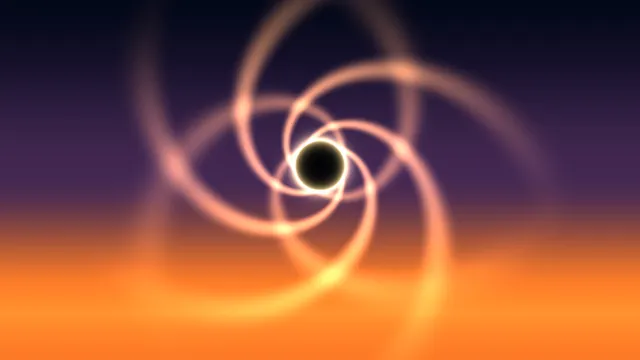 Glowing Spiral Aperture in Indigo and Orange 4K Wallpaper