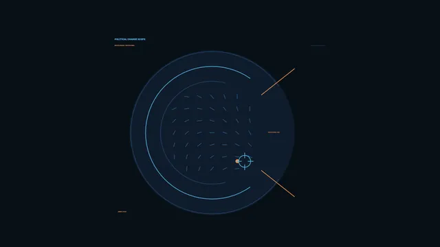 Circular Sci-Fi Scope HUD Wallpaper with Cyan Reticle and Orange Markers