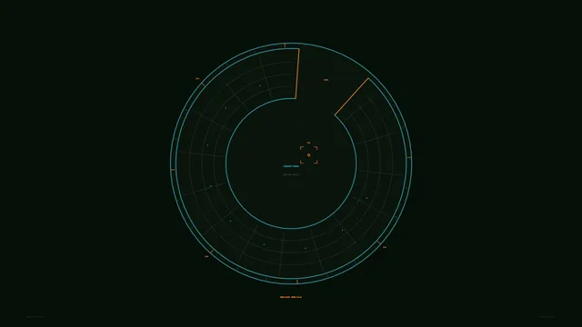 Circular Cyan-Orange Target Search Radar HUD 4K Wallpaper