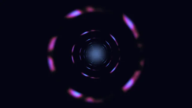 Circular Sci-Fi Scanner HUD Wallpaper with Neon Blue and Magenta Rings