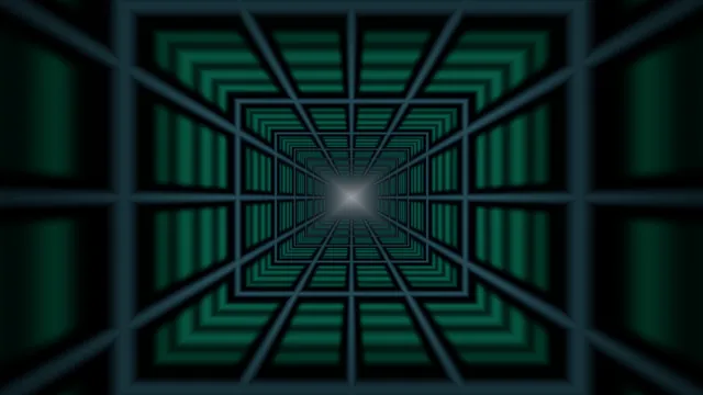Emerald Geometric Tunnel with Glowing Center 4K Wallpaper