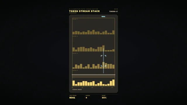 Token Stream Stack Sci-Fi HUD Dashboard 4K Wallpaper