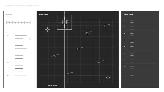 Sci-Fi Reticle Lattice Telemetry HUD Dashboard 4K Wallpaper