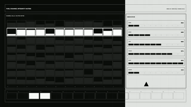 Fictional Reactor Fuel Channel Integrity HUD Dashboard — 4K Sci-Fi Wallpaper
