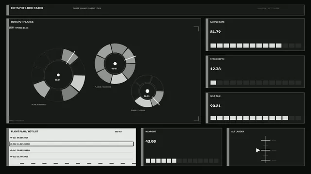 Monochrome Sci-Fi Telemetry HUD Control Panel 4K Wallpaper