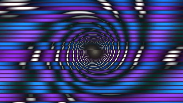 Neon Circular Tunnel with Blue and Purple Light Bands 4K Wallpaper
