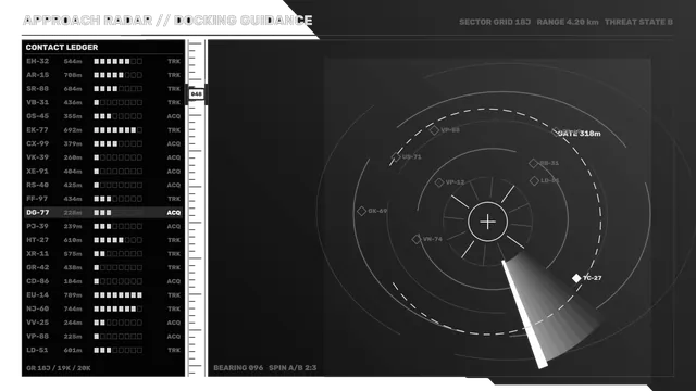 4K Sci-Fi Docking Guidance Radar HUD Wallpaper