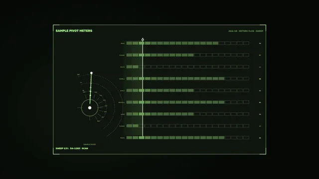 4K Sci-Fi HUD Wallpaper with Segmented Telemetry Meters and Circular Scanner
