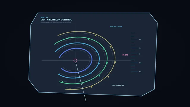Sci-Fi Airspace Telemetry HUD with Concentric Depth Rings