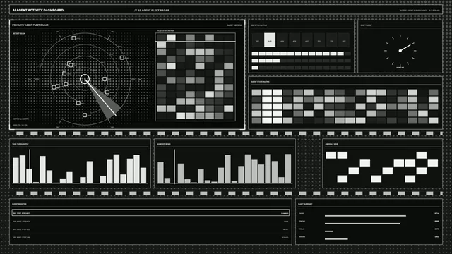 Monochrome Sci-Fi Radar Dashboard HUD Wallpaper