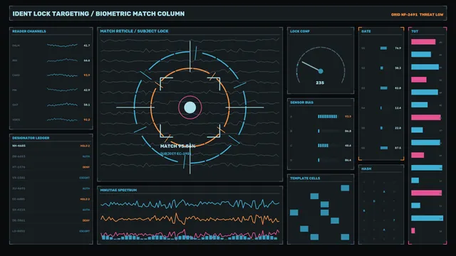 Biometric Match Target Lock HUD 4K Sci-Fi Wallpaper