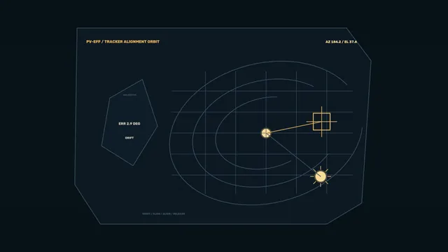 Photovoltaic Tracker Alignment HUD 4K Sci-Fi Wallpaper