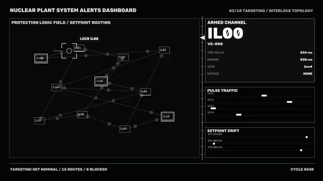 Nuclear Plant System Alerts Dashboard HUD 4K Wallpaper
