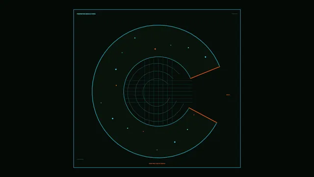 Cyan Orange Circular Radar HUD 4K UHD Wallpaper