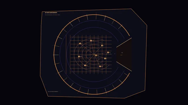 Amber Cartographic HUD with Circular Telemetry Grid