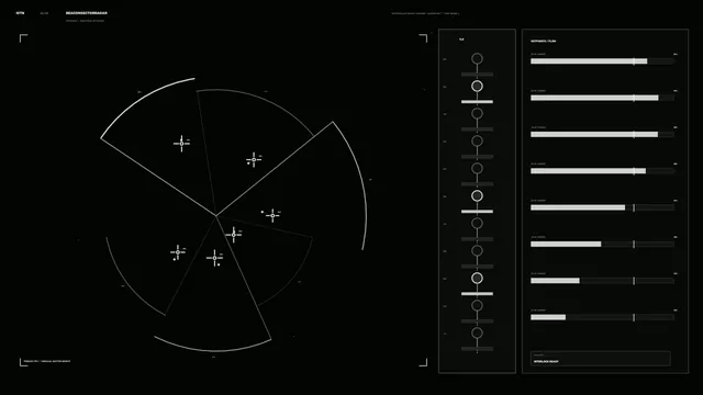 Monochrome Sector Radar Telemetry HUD 4K Wallpaper