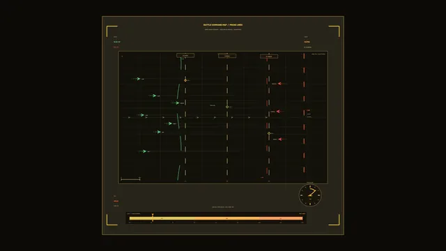 Fictional Sci-Fi Phase-Line Command Map HUD, 4K Wallpaper