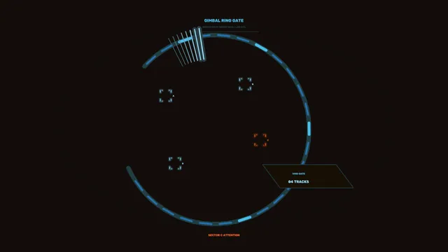 Multiple Target Selection HUD with Circular Gimbal Ring – 4K Sci-Fi Wallpaper