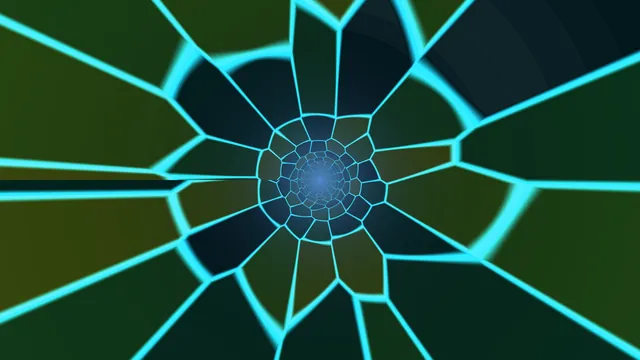 Cyan Radial Geometric Tunnel 4K Wallpaper
